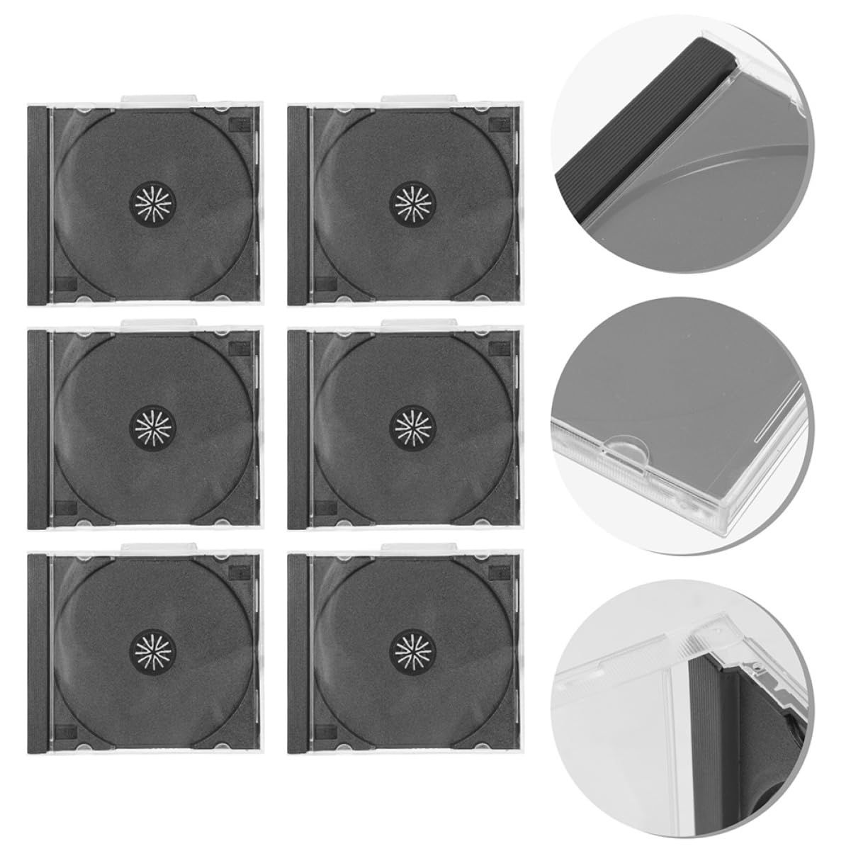 SOIMISS Custodia per CD e Dvd Trasparente in Plastica, Scatola Porta Dischi Impilabile, 10 Pezzi, Contenitori per CD e Dvd
