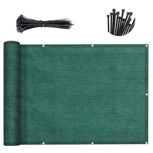SUNNY GUARD 90 x 41 cm, dunkelgrün, Balkonsichtschutz, Zaun, Wohnungen, Geländer, Abdeckung, robuste Netz-Windschutzscheibe für Outdoor, Deck, Hinterhof, Terrasse Cover