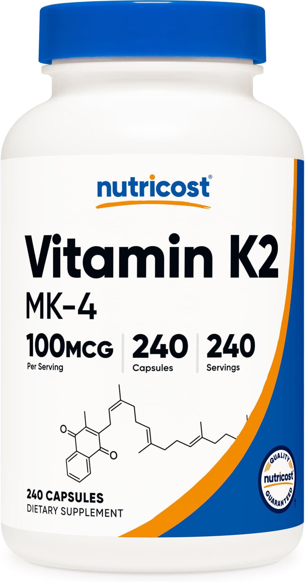 Nutricost Vitamin K2 (MK4) 240 Capsules (100mcg) - Gluten Free and Non-GMO