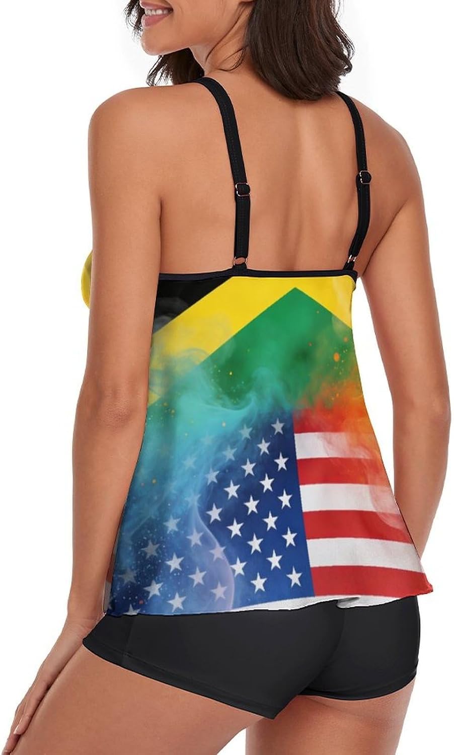 Tankini Swimsuits for Women, 2 Piece Athletic Bathing Suit with Tummy Control and Shorts