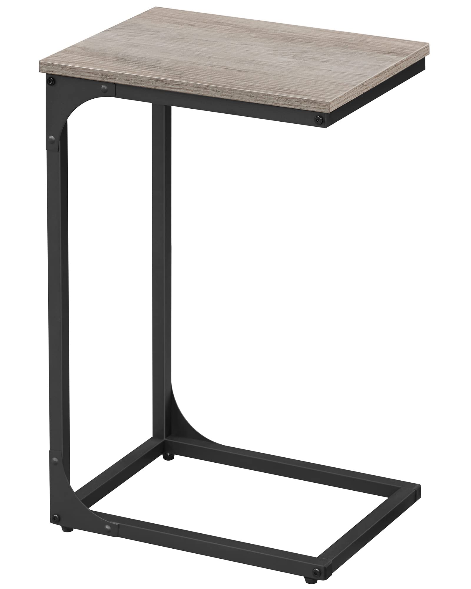 VASAGLE C-Shaped Side Table, Bedside Table, Sofa Side Table, Coffee Table, with Metal Frame, Industrial, for Living Room, Bedroom, Heather Greige and Black LET350B02The Forest Stewardship Council