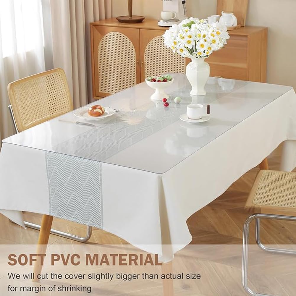 Sous-main transparent givré, tapis de table de salle à manger imperméable, pour ordinateur portable, bureau, salle à manger, maison, 60/100/120 cm, transparent