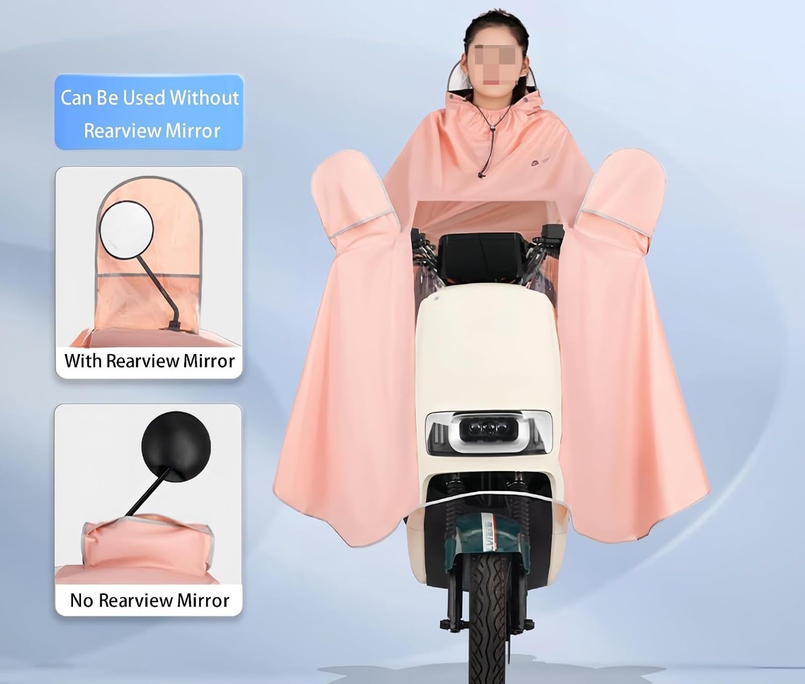 Poncho Allongé pour Moto, ImperméAble de Moto, Protection Pluie Compacte pour VéLo ÉLectrique Femme(Coffee,5XL)