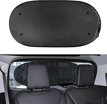 Car Rear Window Sun Shade, 39.76"19.88" Folding Automotive Windshield Sun Shade with Suction Cup, Universal Rear Facing Car Seats Sunlight Shield Blocker Mesh Cover for Baby Kid Pet