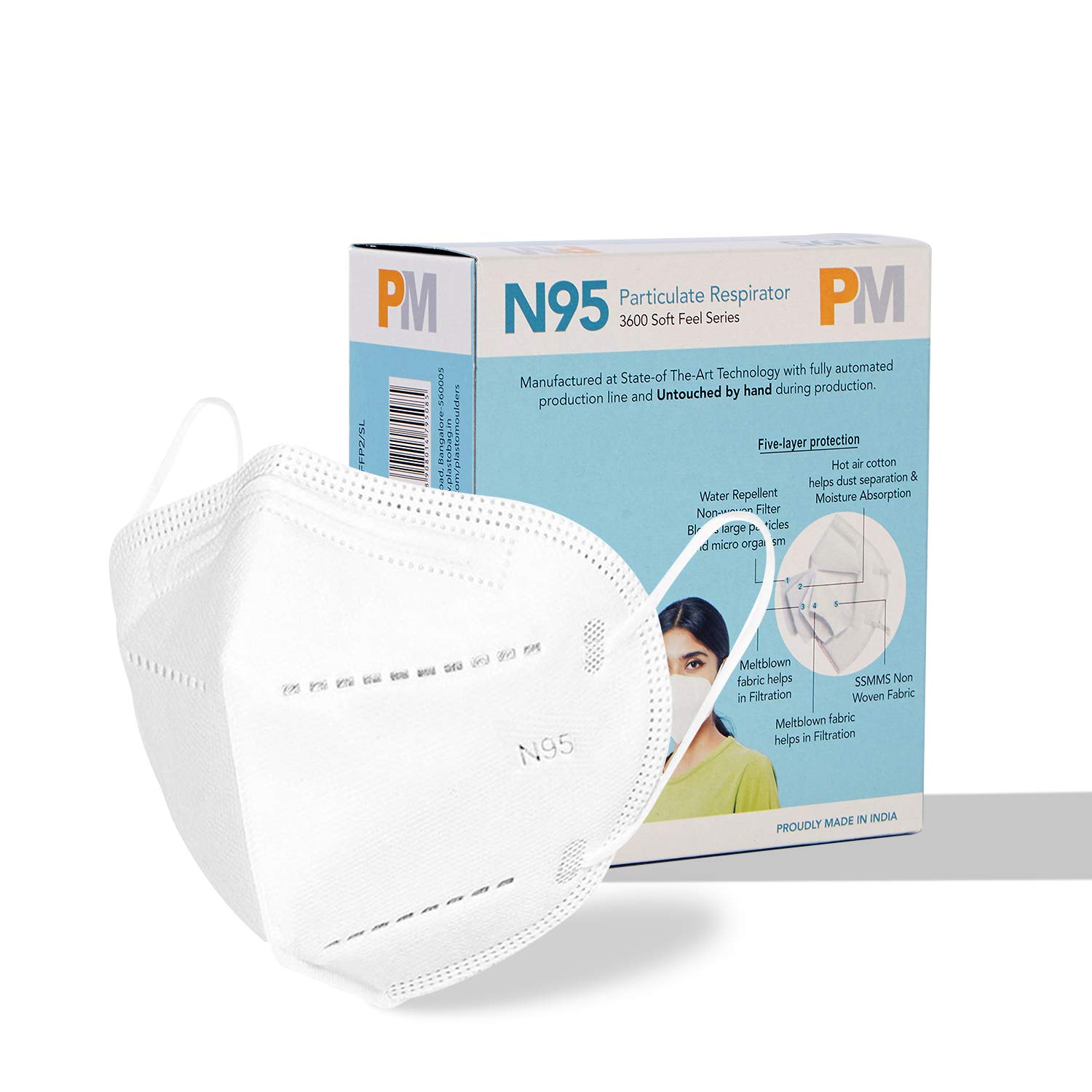 Plastobag Ultra Premium N95 Particulate Respirator 5 Layer Reusable and Breathable Outdoor Medical Face Mask - Pack of 5, White (B08GCYT5L4) Amazon Price History, Amazon Price Tracker
