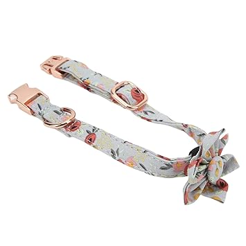 Pet Flower Collar, Dog Collar Breathable Comfortable Soft for Dog(Petal (Broken Flower Green), S)