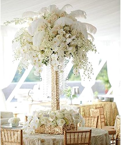 Miniatura 2 de 20 plumas naturales de avestruz - 10-12 pulgadas (9.8-11.8 in) para centros de mesa de boda decoración del hogar (blanco)