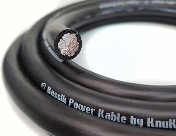 KnuKonceptz Bassik 1/0 Gauge AWG Primary Automotive Battery Power/Ground Wire Cable - Black 5 Feet