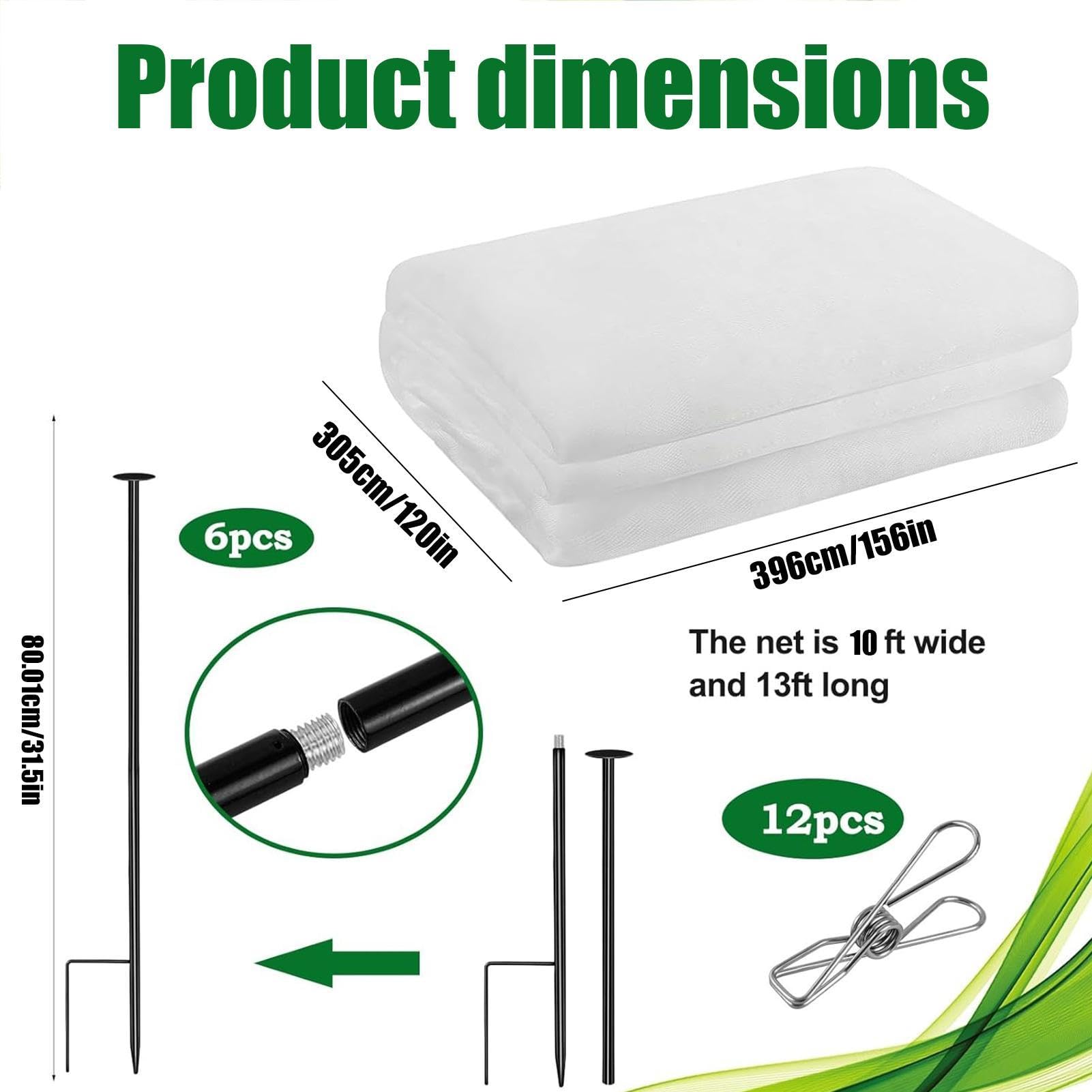 Kit Filet De Jardin Barrière Protectrice 3,05 X 3,96 M Avec Piquets De