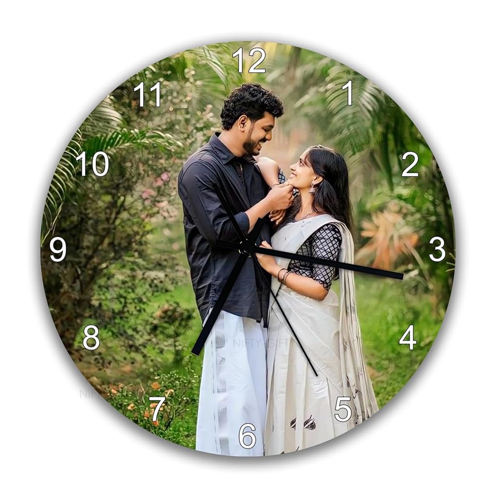 Personalized Wall Clock 8 Inch – Custom Photo Wall Clock for Couple, Family, Love, Collage | Customized Gift for Birthday, Anniversary, Wedding (Glass-Free Design)-image-20