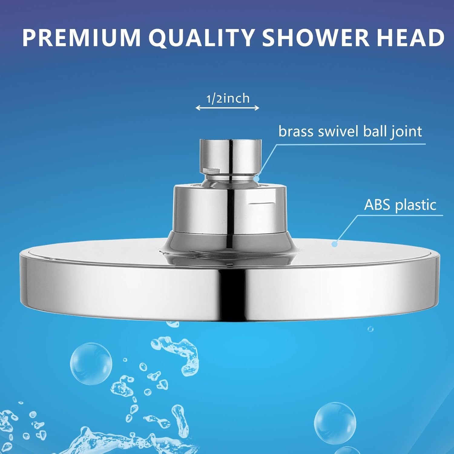 High Prure Rain Shower Head, High Flow Prure Boosting Adjustable
