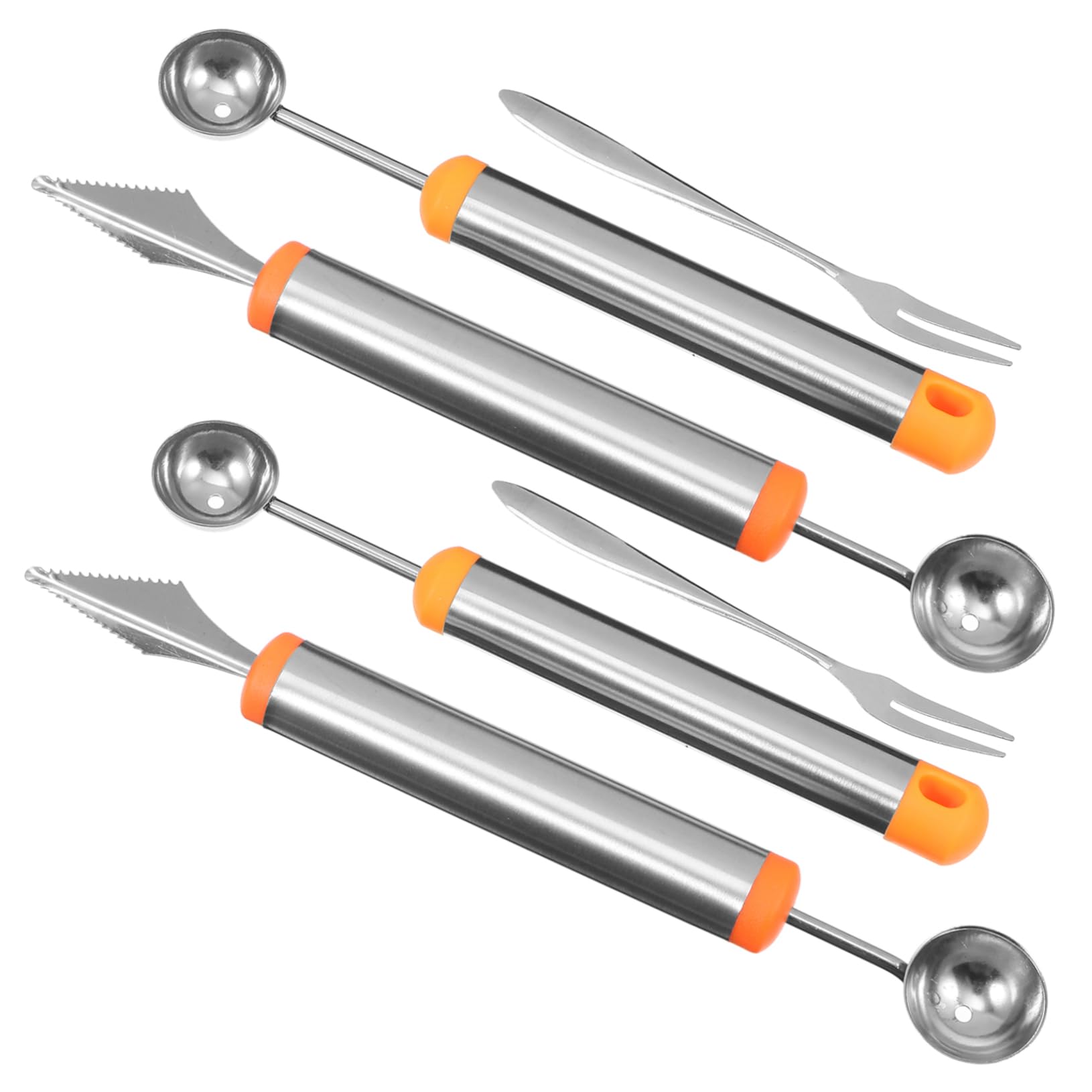 HOLIDYOYO Stainless Steel Fruit Forks Set 6pcs Carving Cutter and Digger Easy to Clean for Home Commercial