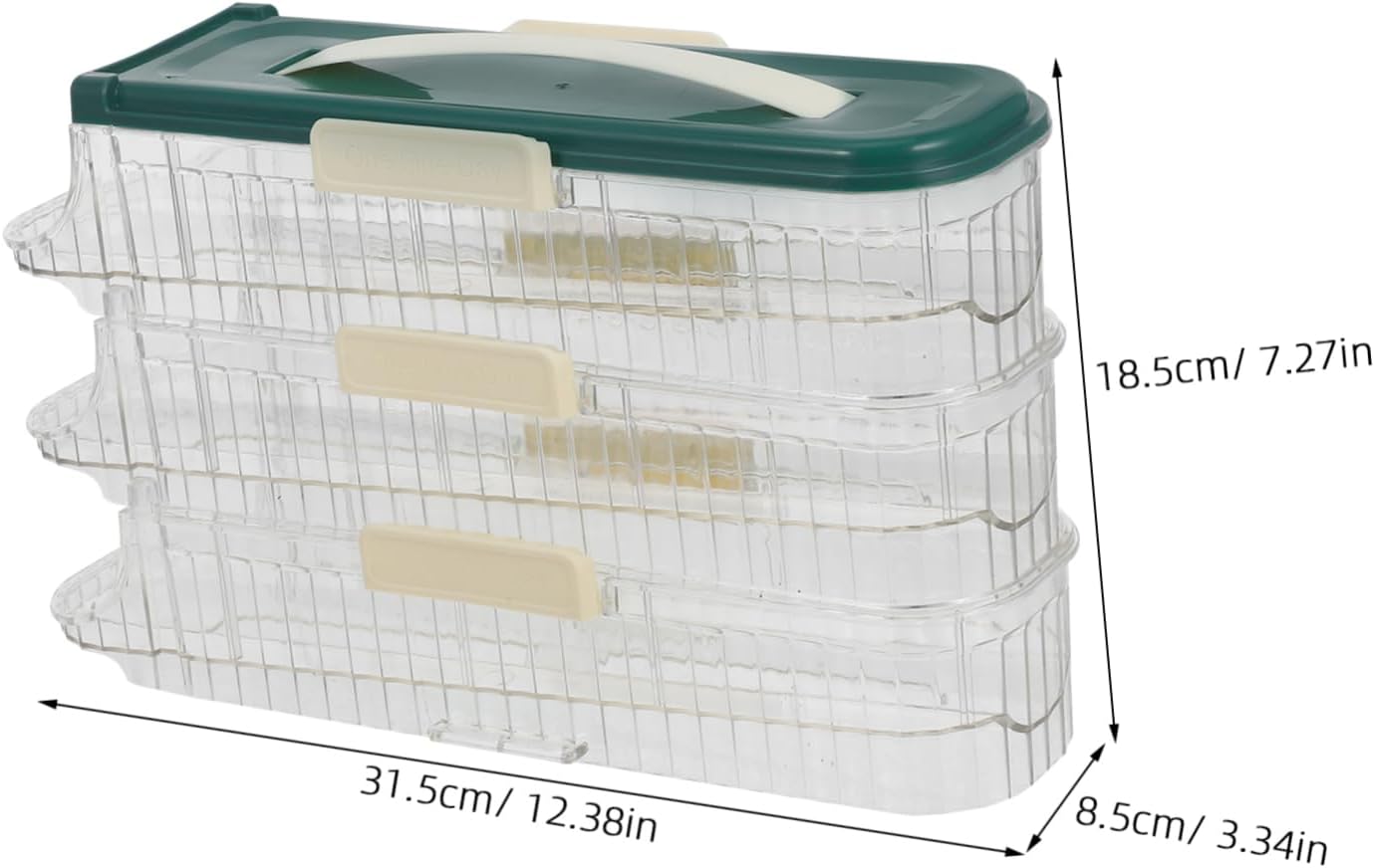 Zerodeko Automatic Rolling Egg Organizer Stackable Plastic Egg Holder for Refrigerator Space-Saving Side Door for Fresh Storage Green