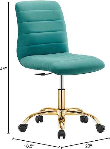 Miniatura 3 de Modway Escritorios y sillas de oficina en casa Ripple, color verde azulado dorado