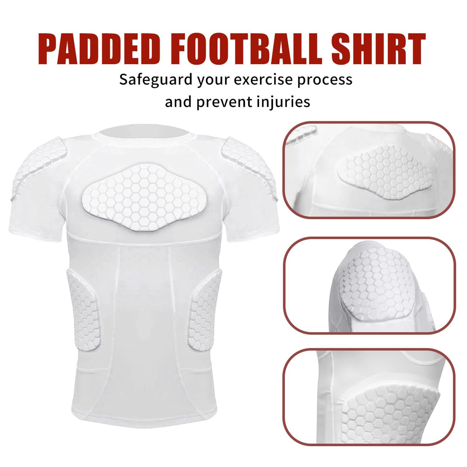 Compression Shirt Herren, Protektoren Shirt Herren Motorrad Fahrrad Schnelltrocknend Oberteil Kampfsport Sommershirt Gym Sport Trainingsshirt Gepolsterte Kompressionshirt Outdoor T Shirt