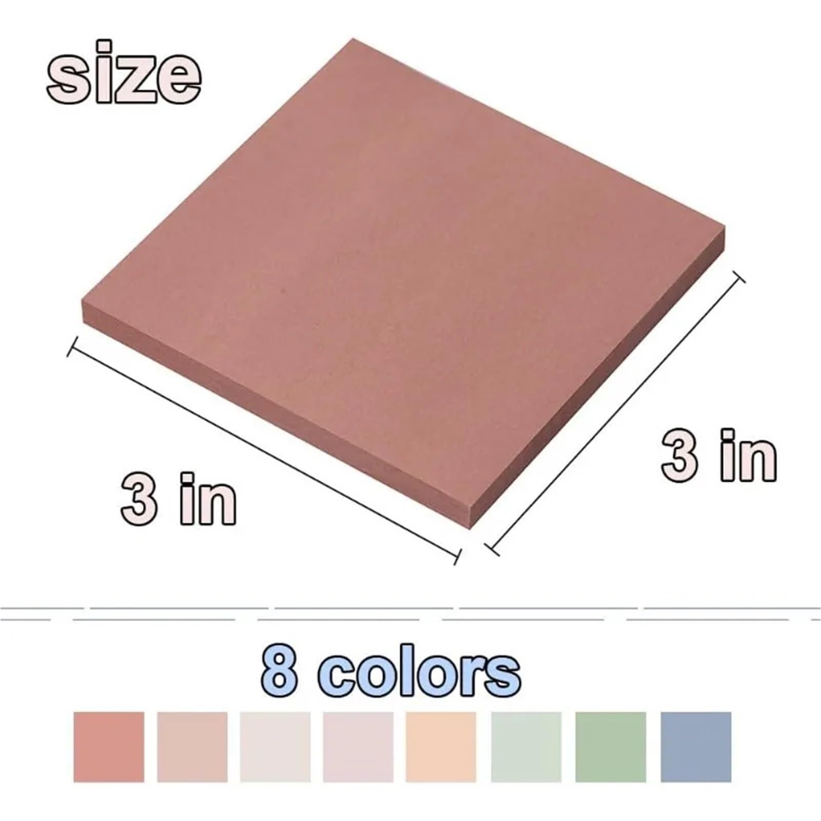 Lot de 2 blocs de notes adhésives 7,6 x 7,6 cm - Couleurs vintage