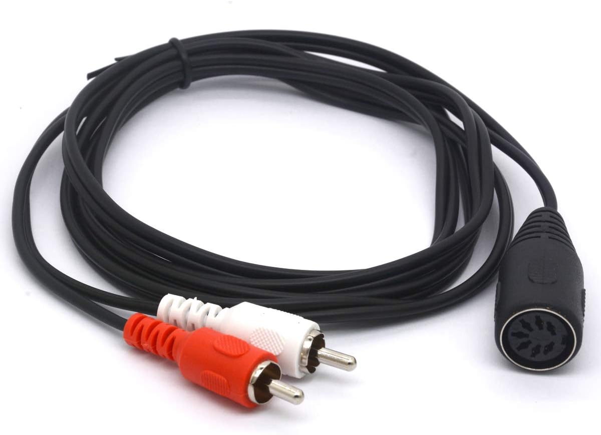 MIDI Din 7 Pin Female to Dual RCA Male Professional Grade Audio Cable for Bang & Olufsen, Naim, Quad.Stereo Systems (1.5 Meter)