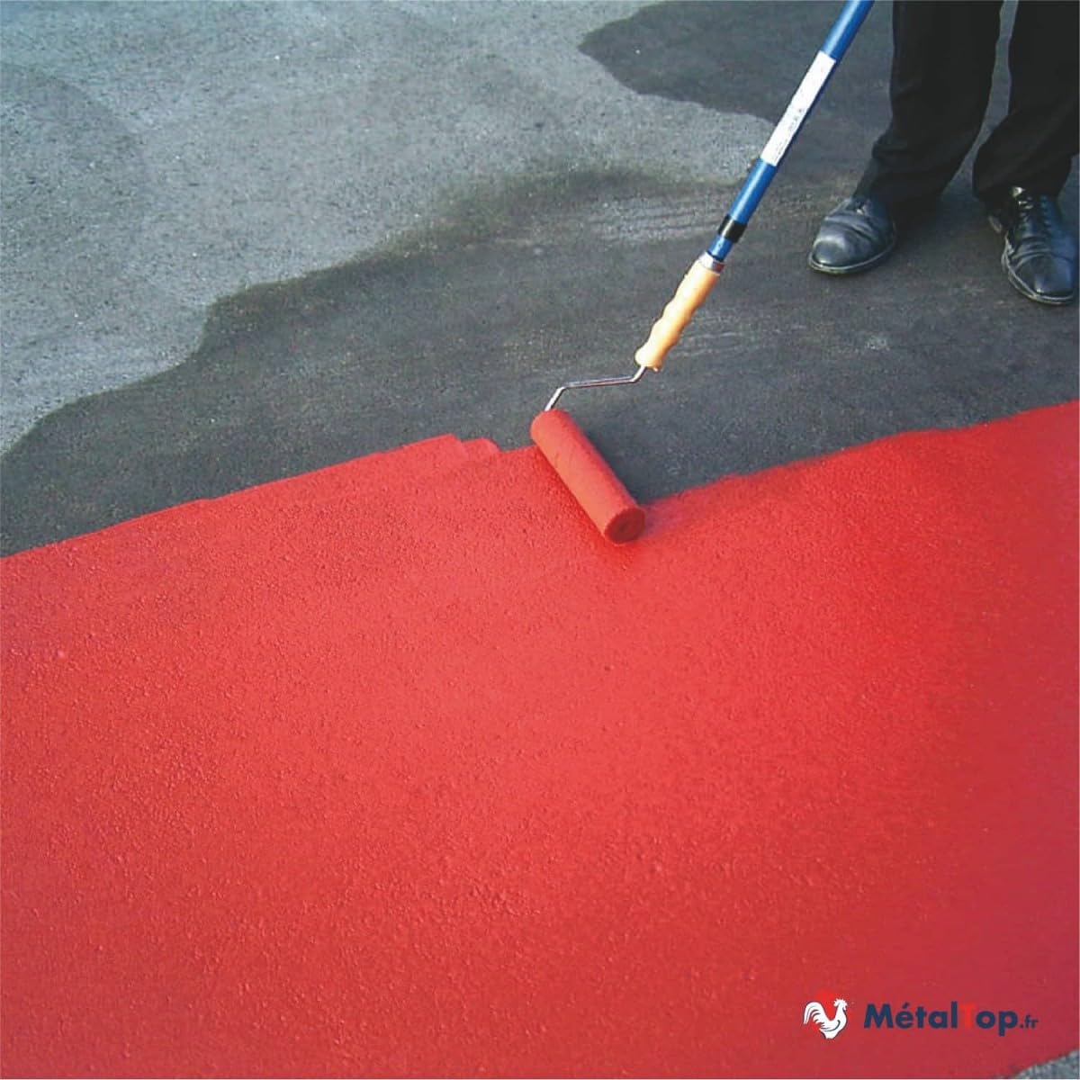 Metaltop - Peinture Sol Mat - Noir signalisation - RAL 9017-1 L - Finition mate pour béton de garage, atelier ou entrepôt