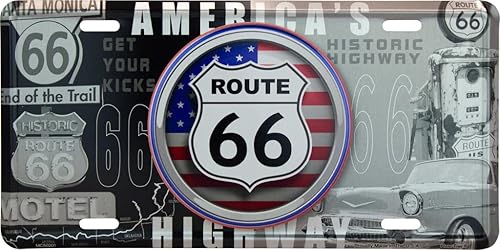 Hangtime Route 66 - Placa de matrícula estilo Bullseye