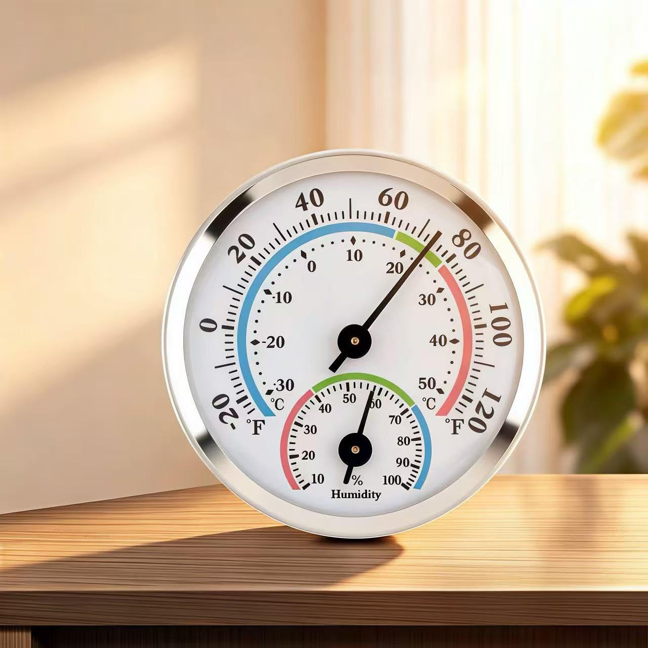 1 termômetro e higrômetro 2 em 1 portátil, medidor mecânico de umidade de temperatura