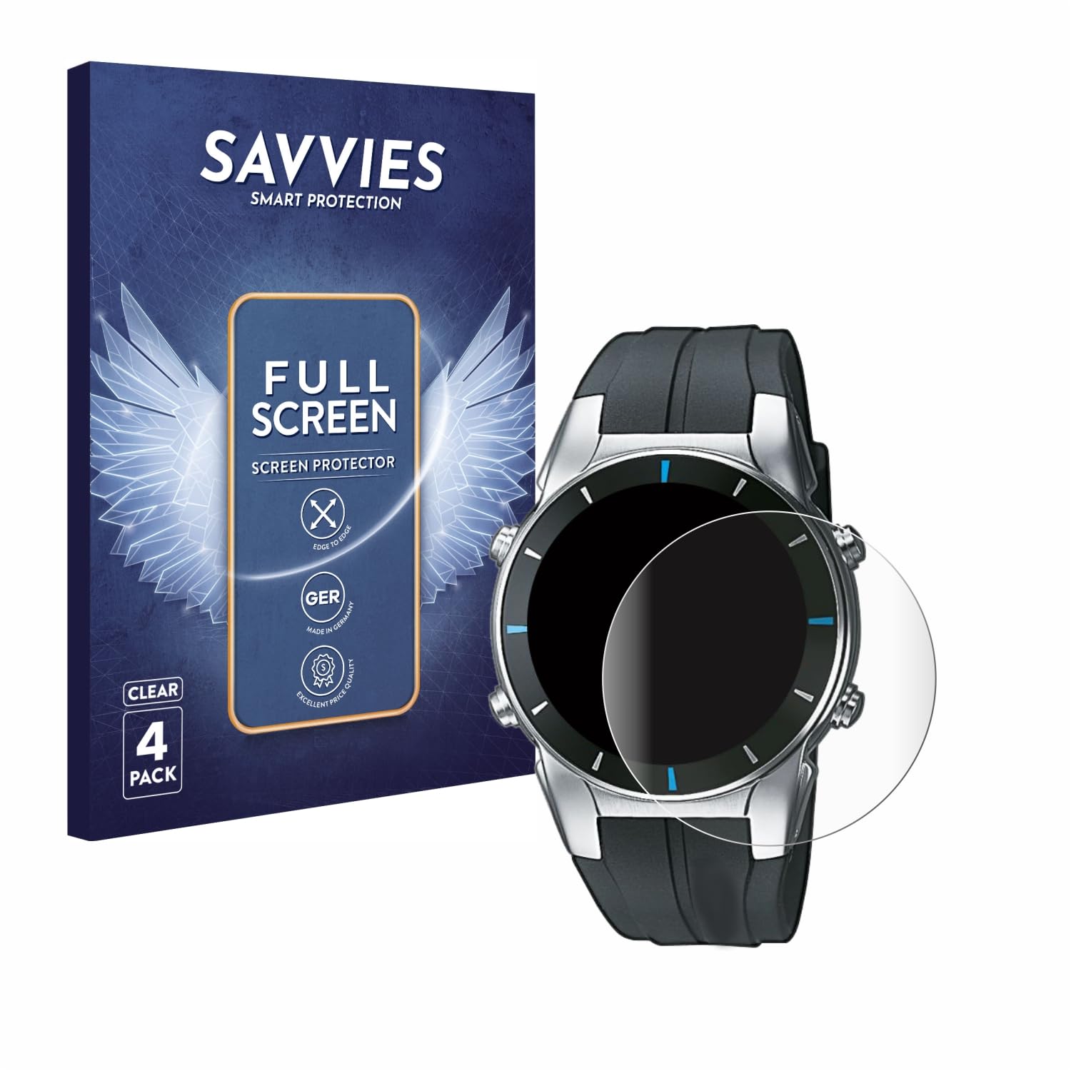 savvies 4x Full-Screen Protection Film for Casio Marine Gear 3796 MRP-700 Full Cover Screen Protector 3D Curved [Edge to Edge, Scratch Proof]