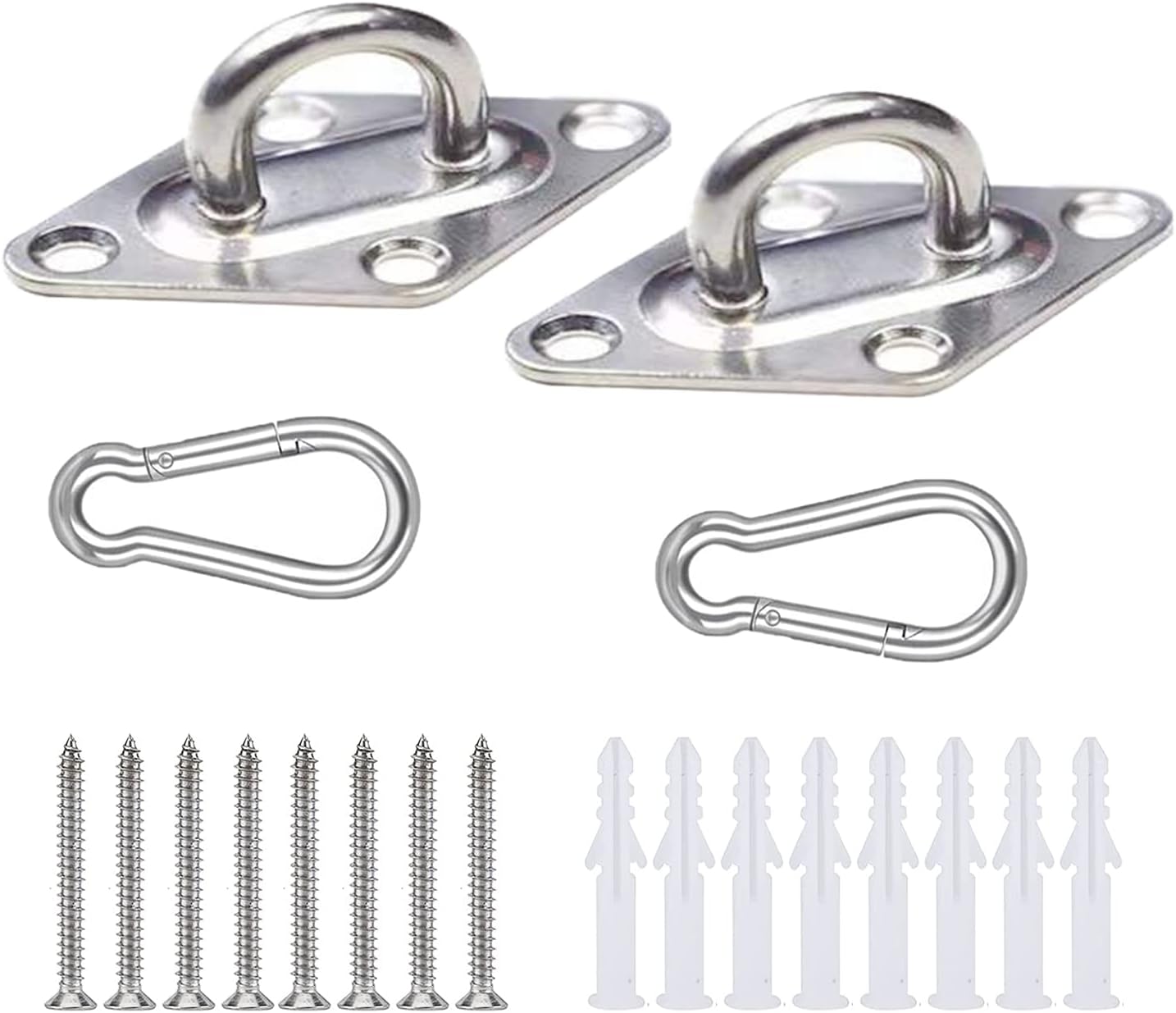 2 Sets Heavy Duty Hammock Hanging Kit,Stainless Steel