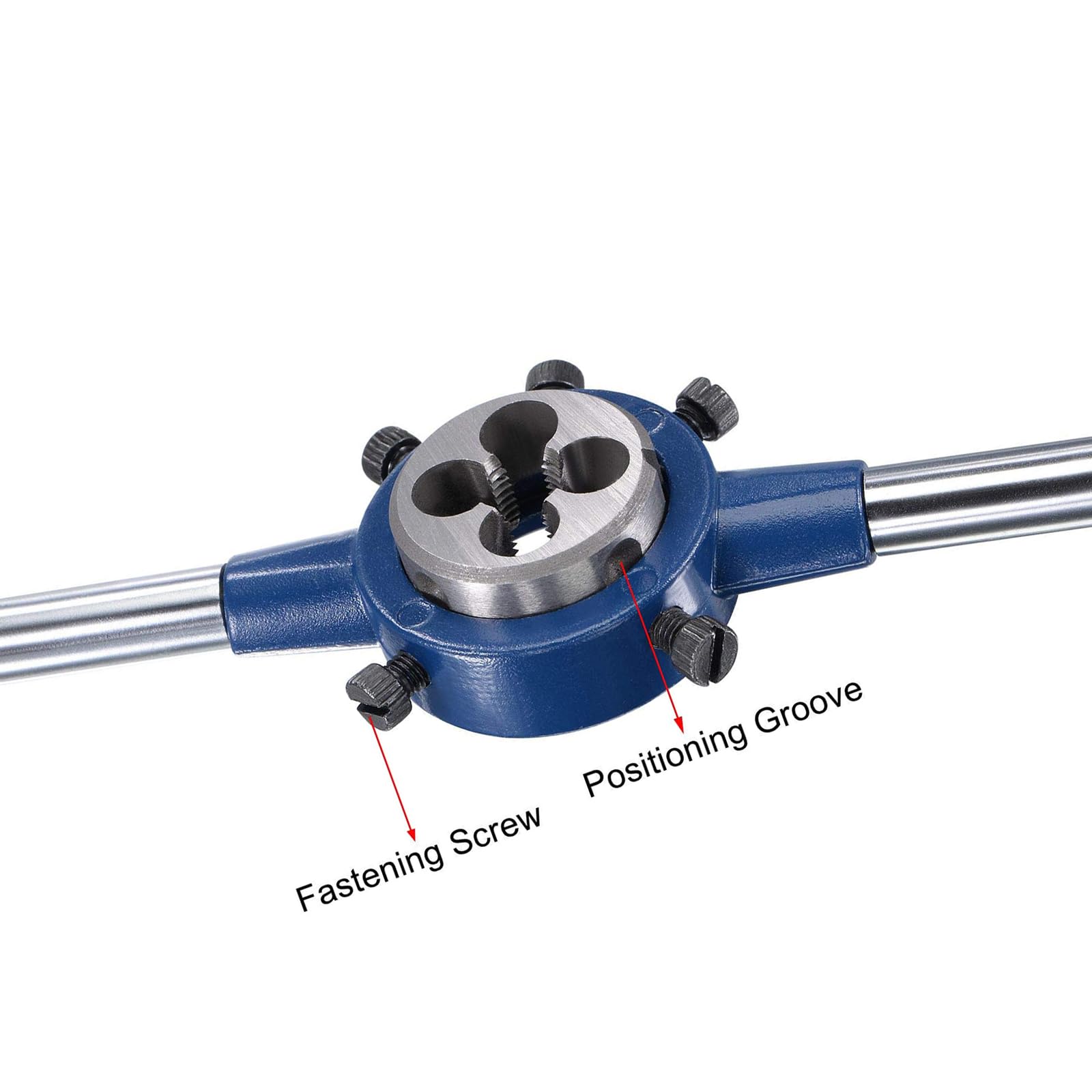 MACHSWON Round Die Stock Handle Wrench Set,5/8-18 UNF Threading Die and 38mm (1-1/2") Die Holder (Fits: 26mm-38mm OD Die / M12-M16 Thread Die) Adjustable for Bolt Thread Repair - Image 3