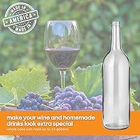 Vista 4 de FastRack - Botellas de vino transparentes de 750 ml con tapas de rosca de metal blanco de 28 mm (Paquete de 12) Botellas de vino de Burdeos W5