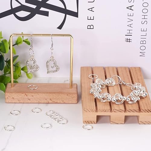 Miniatura 4 de Craftdady 200 piezas de anillos de salto abiertos abiertos de plata de 0.472 in de metal redondos conectores para joyería encanto llavero fabricación