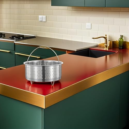 Miniatura 3 de UPKOCH Cesta de vapor de cocina de acero inoxidable, cesta de vapor para verduras, bola de masa china, cesta de cocción al vapor con asa para