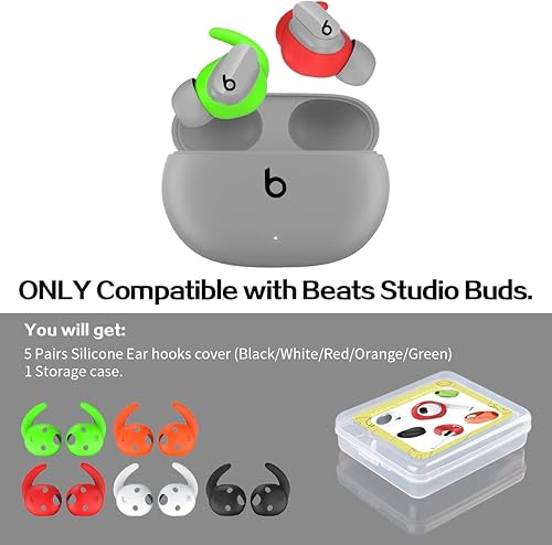 Miniatura 2 de 5 pares de ganchos para las orejas compatibles con Beats Studio Buds, silicona suave, antideslizante, accesorios para las orejas [no se ajustan en