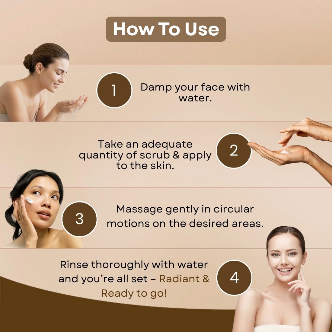Corlin Fair Glow Dry Fruit Scrub 800g | 4 in 1, Smooth & Hydrated Skin | Face, Hands, Feet, Body & Facial | with Herbal Extracts | For Men & Women | Multipurpose 3
