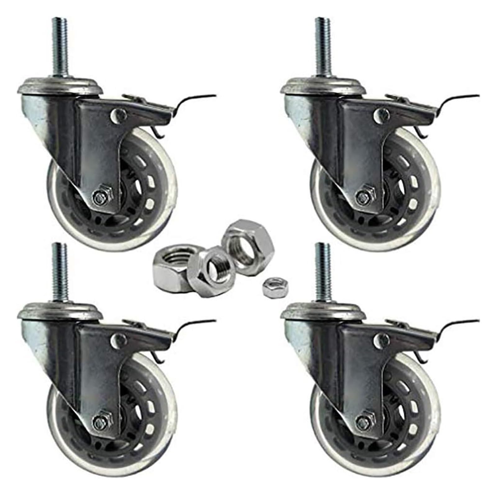 GYRAZXS Heavy Duty Swivel Caster Wheels for Furniture & Workbenches 660 lbs Load Capacity 4 Brake 75mm Replacement Wheels Ideal for Trolleys & Carts