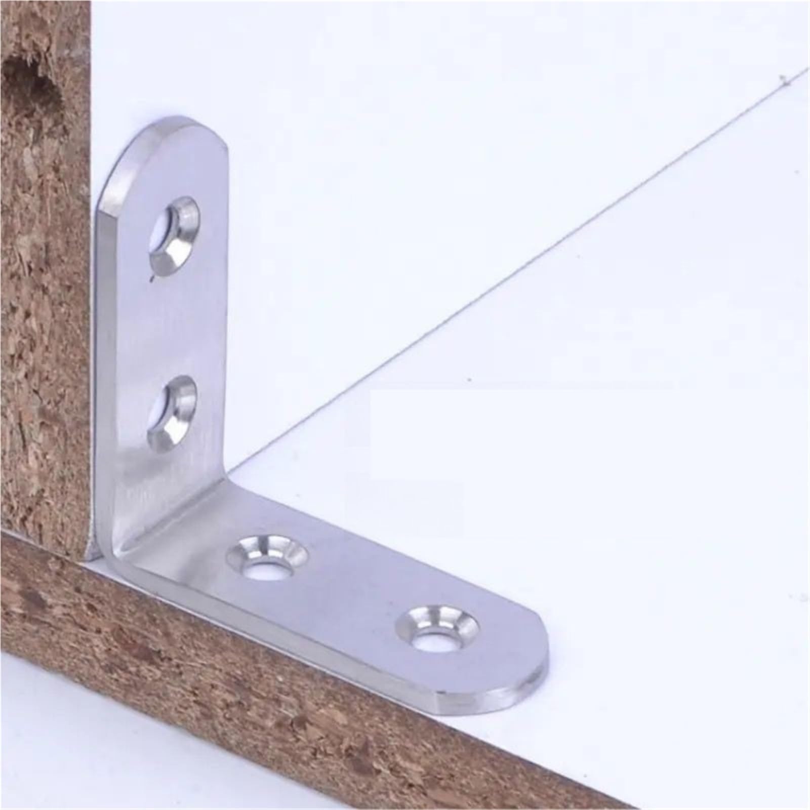 20/30/50 Stück Edelstahl L-förmiger Eckcode 90 Grad L-Verbindungsklammern Möbelschrank Winkelverbinder Regaltürhalterung mit Schraube für Möbel, Winkel Bracket(30pcs)