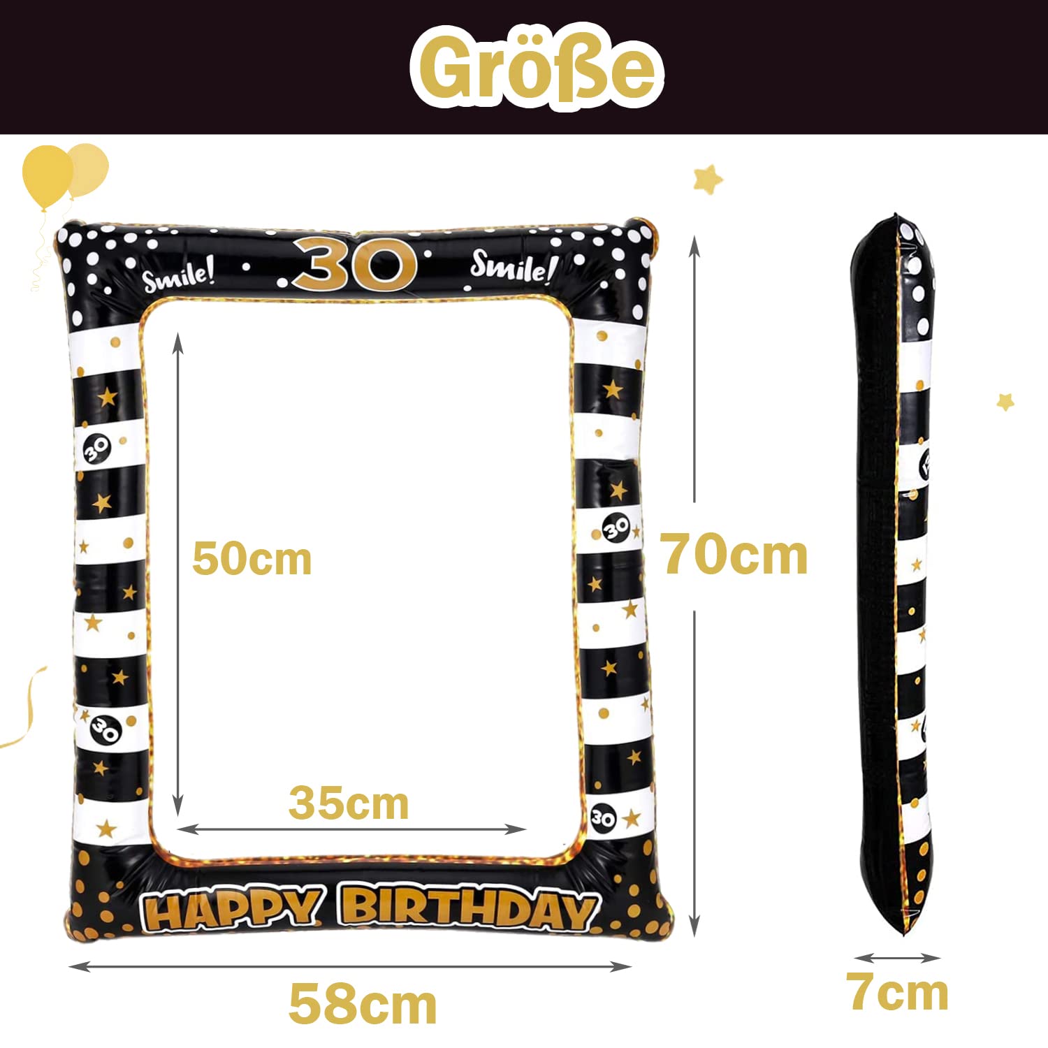 30 Fotobooth-Requisiten Set – Für Geburtstag, Hochzeit, Party, DIY Fotoautomat, Inkl. Rahmen