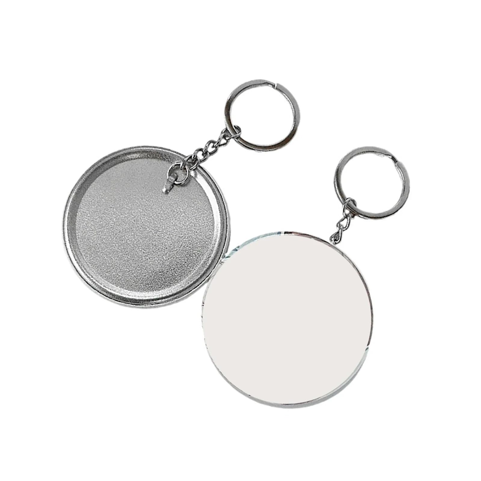 100 STÜCKE 44 MM 58 MM Kunststoff Metall Schlüsselanhänger Abzeichen Pin Button Maker Teile Blank Runde Abzeichen Liefert Kompatibel(58MM Metal -100PCS)
