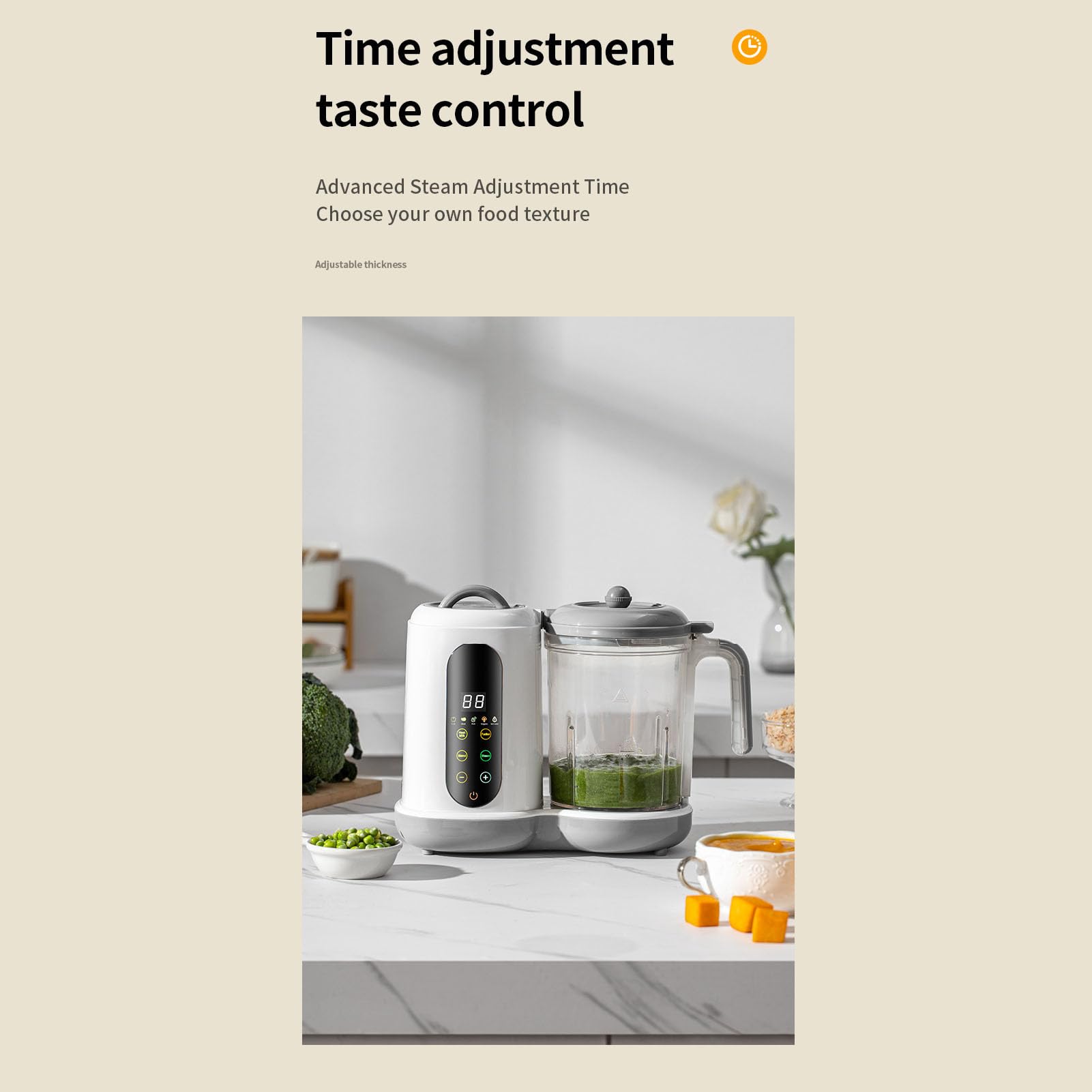 Running per Alimenti per Bambini Automatizzati per la Casa per il Trasformatore di Alimenti per Bambini Multifunzionali con Funzioni di Fusione di Cottura e Tempistica (Spina europea)