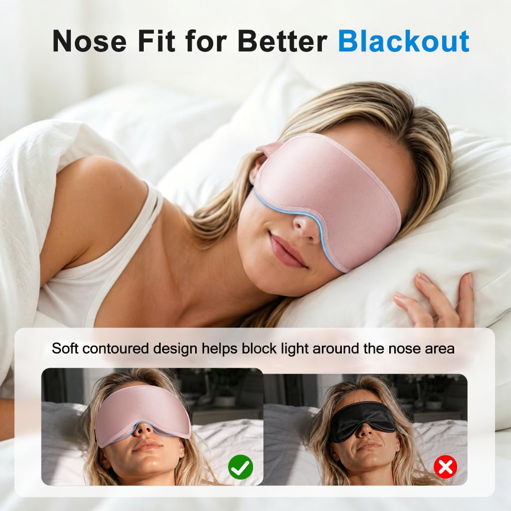 Facemoon Blackout Weighted Eye Masks for Sleep, Airplane Travel Essentials — Amazon image 2