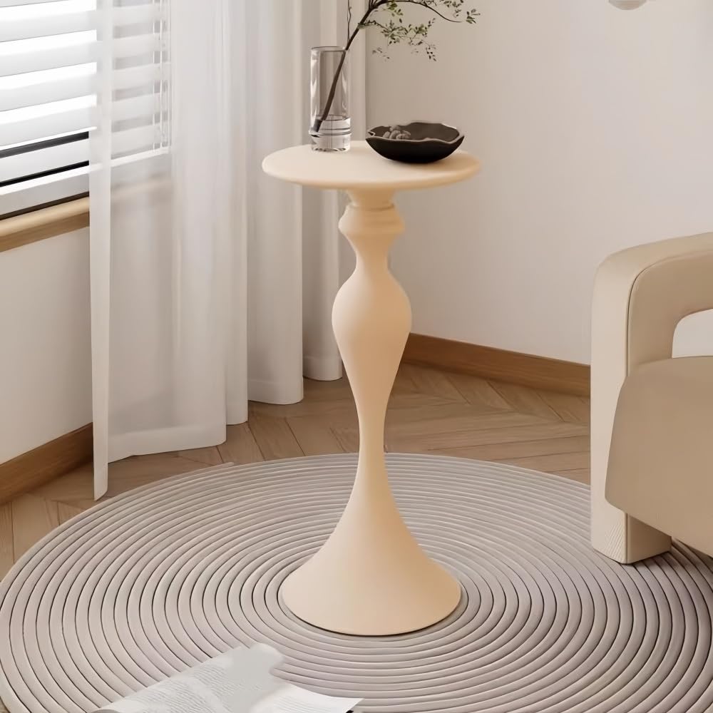 Creative-SD Iron Side Table – Narrow Round Top End Table, Minimalist Nightstand, Versatile Coffee Table for Living Room, Modern Home Décor, Stylish Accent Furniture