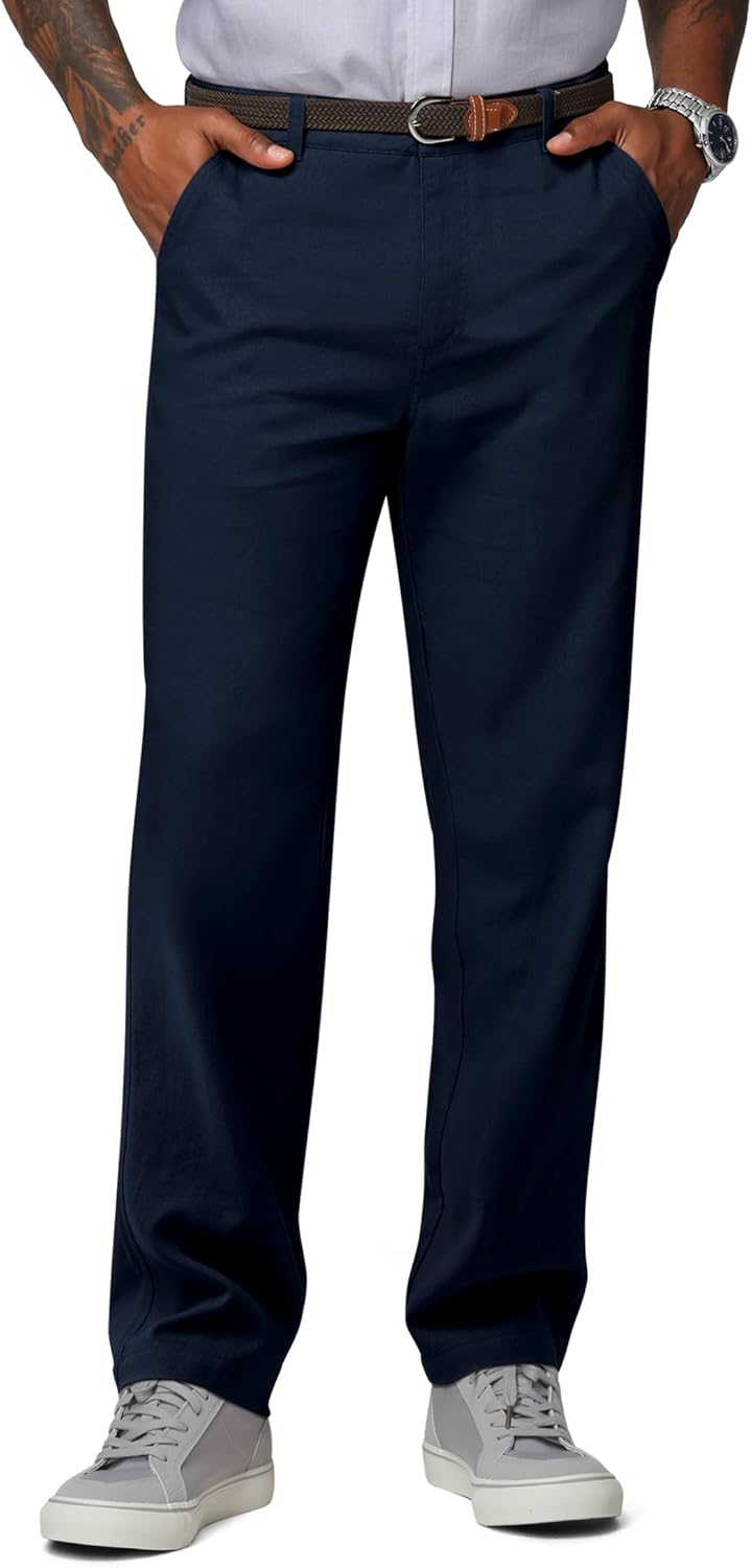 Men's Linen Pants Casual Breathable Linen Dress Pants Summer Beach Work Trousers 30'' 32'' - Image 2