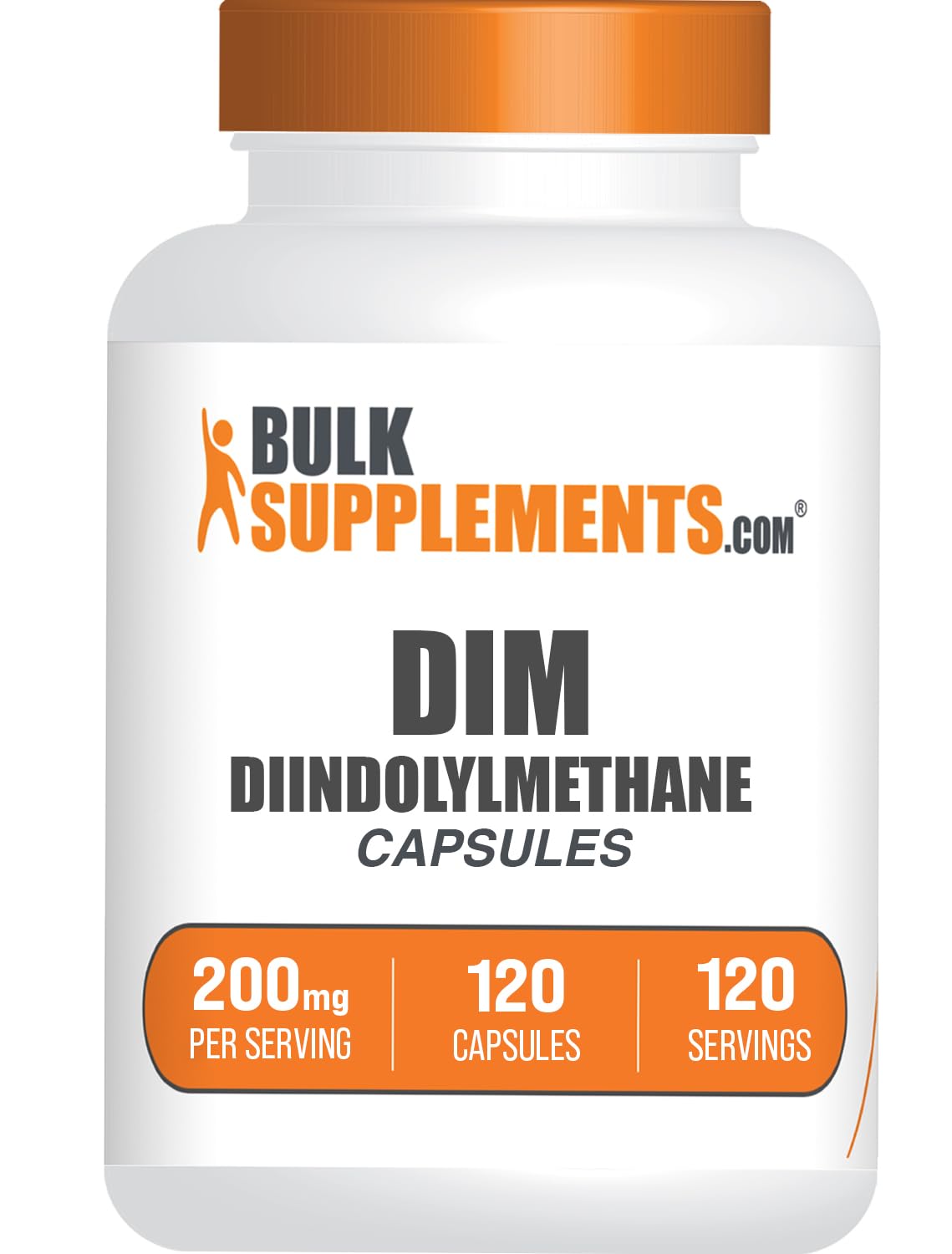 BulkSupplements.com DIM Capsules - Diindolylmethane Capsules for Men & Women, DIM 200mg, Gluten Free, 1 Capsule per Serving, 120 Count (Pack of 1)