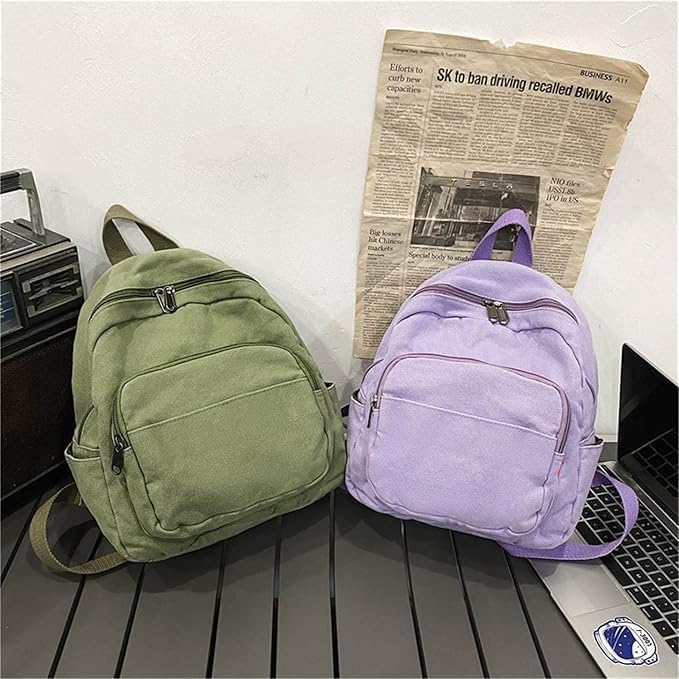 Image of MaxxCloud Vintage Denim Laptop Backpack Casual Canvas Daypack Handbag Purse Lightweight Rucksack Shoulder Bag