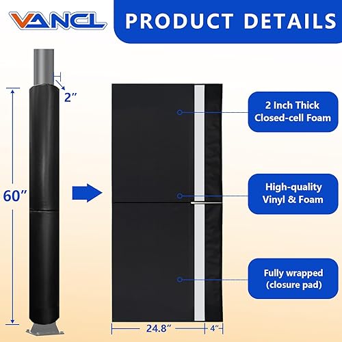 Vista 80 de Almohadilla de seguridad resistente para postes redondos de 3 a 5 pulgadas, impermeable y duradera, garaje, sótano, almohadilla de seguridad