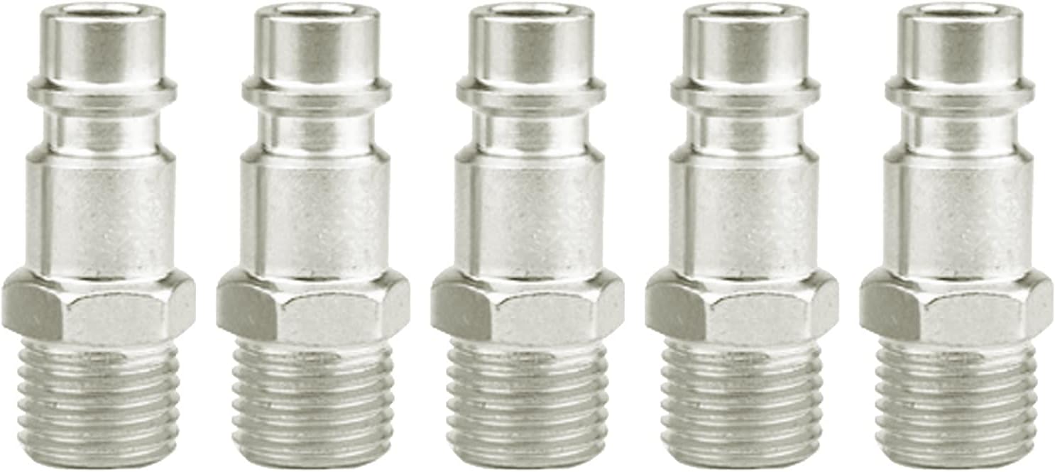 5 Pcs Male Thread Quick Release Connectors Air Line Coupler Connectors ​1/4" BSP Hose Fittings for Air Line