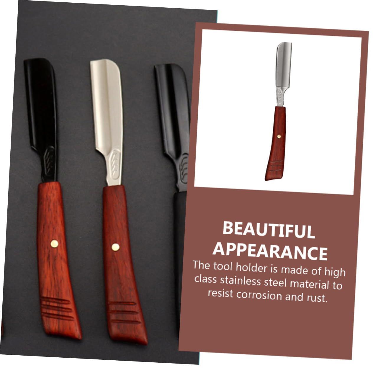 Rasoio da Barba Vintage Manuale in Lega di Zinco e Legno | Taglio Barbe e Profili, Uso Domestico Familiare, Stile Tradizionale per Uomo