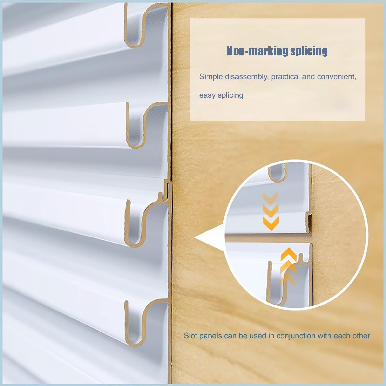 Aluminium-Lamellen-Wandpaneele, Organizer für Garage, Lagerung, Wandmontage, für Einzelhandel und Heimorganisation (145 x 15,5 cm)