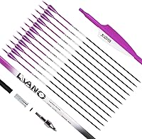 LWANO 30 Inch Carbon Arrows Spine 500 Hunting Target Practice for Compound Recurve Bow 30-60lbs - 12 Pack Removable Tips