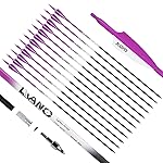 LWANO Carbon Arrow Archery 30inch Hunting Target Practice Arrows for Compound & Recurve Bow Spine 500 with Removable Tips (Pack of 12) (Purple, 31Inch)