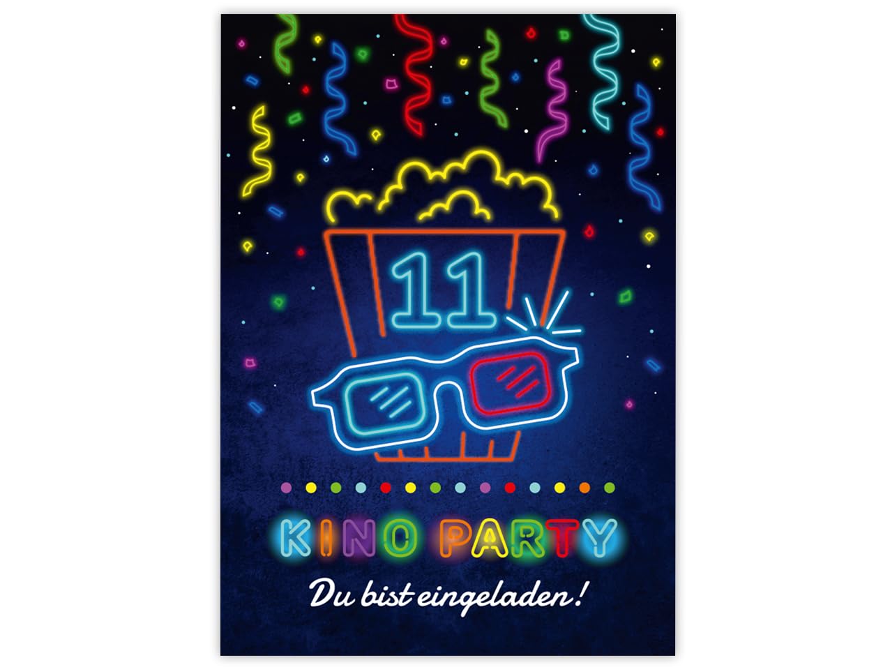 Minkocards 12 Einladungskarten zum 11. Kindergeburtstag Kino Mädchen Jungen Einladung elfte Mädchengeburtstag Jungsgeburtstag