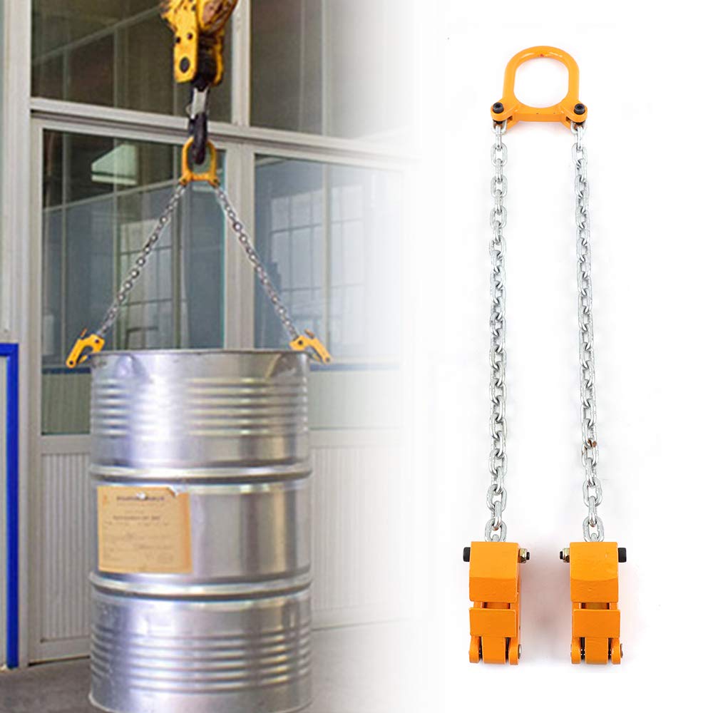 Lève-fût vertical - Lève-fût à chaîne en acier - Lève-tambour à chaîne - Tambour vertical - Pince de levage pour fûts - Vertical Hoist - Pince de levage multifonction pour fûts en plastique et métal